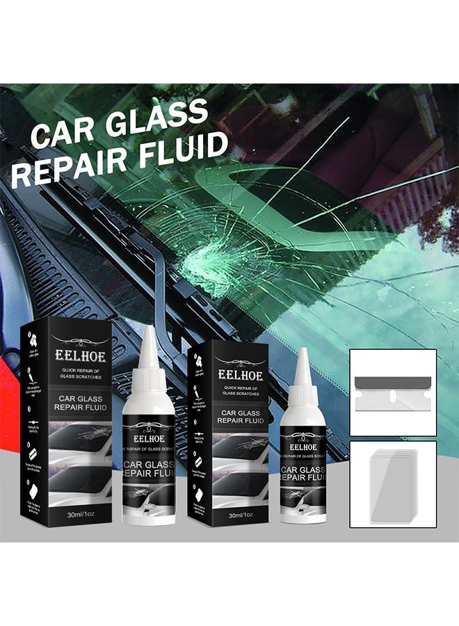 EELHOE 2 PCS Car Windshield Crack Scratch Resin Repair Tool For Glass Chips And Cracks, DIY Car Windshield Repair Kit, Car Windscreen Glass Repairing Glue For Bulls Eyes, Star Half Moon, Start-Shaped Crack - Image 5