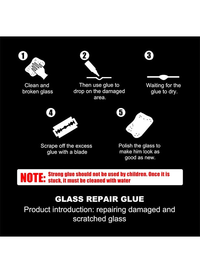 EELHOE 2 PCS Car Windshield Crack Scratch Resin Repair Tool For Glass Chips And Cracks, DIY Car Windshield Repair Kit, Car Windscreen Glass Repairing Glue For Bulls Eyes, Star Half Moon, Start-Shaped Crack - Image 3