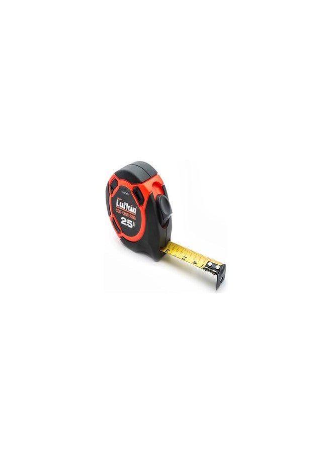 Lufkin L725SCTMPN 1" x 25' Hi-Viz Orange Self-Centering Yellow Clad Tape Measure