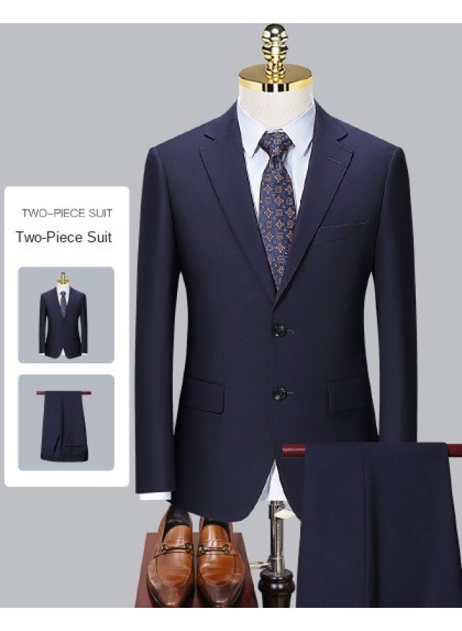 ROMON Top + Pants】men's Wedding Suit Set, Business Suit Two-piece Formal Attire For Autumn - Image 1