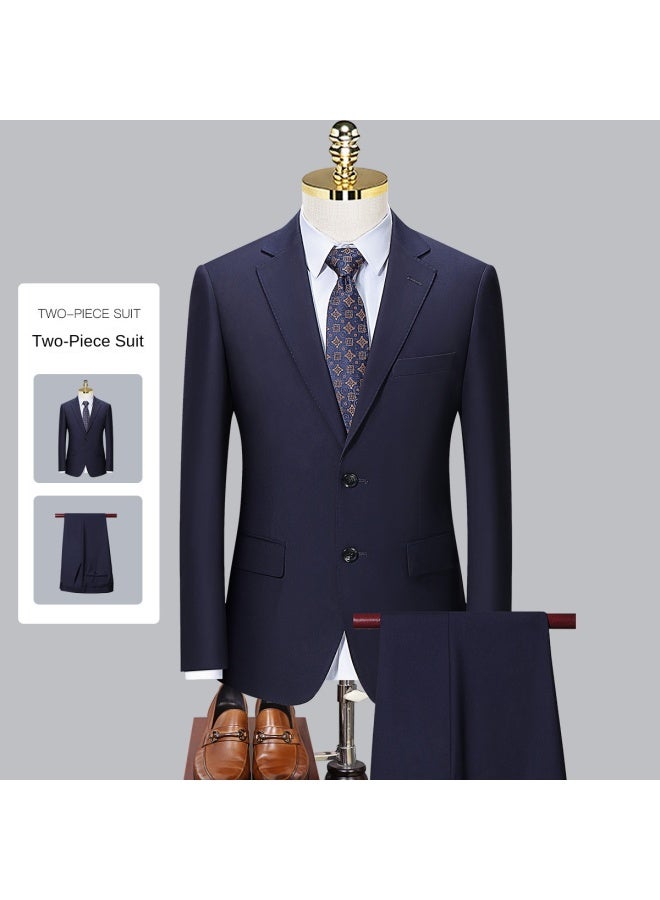 ROMON Top + Pants】men's Wedding Suit Set, Business Suit Two-piece Formal Attire For Autumn - Image 2