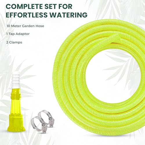Roots & Leaf 10 Meter 0.5 Inch PVC Water Pipe - Yellow (1 Pc)| Lightweight, Durable & Flexible| Hose with Accessories Connector & Clamps| Watering Garden, Cleaning, Outdoor-Indoor Use - Image 2