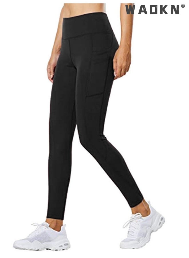 WAOKN Women Yoga Pants Solid Color Soft Nylon High Waist Leggings Pockets Slim-Fitting Gym Tights Female Outdoor Running Clothing Yoga Pants with Pockets,High Waist Stretch Gym Workout Running Leggings  - Image 5