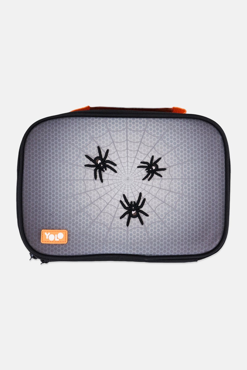 YOLO Kids Boy Embroidered Lunch Bag, Black - Image 1