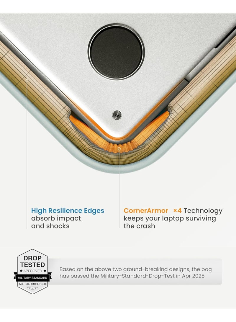 Tomtoc Terra-A27 Eco-Friendly 360° Protective Puffy Laptop Sleeve Kit for 14-inch MacBook Pro M4/M3/M2/M1 Pro/Max (A3112 A3401 A3185 A2992 A2918 A2779) – Quilted Soft Puffer Laptop Bag with Tech Accessory Pouch, Fits 13.8" Surface Laptop 7 - Image 4