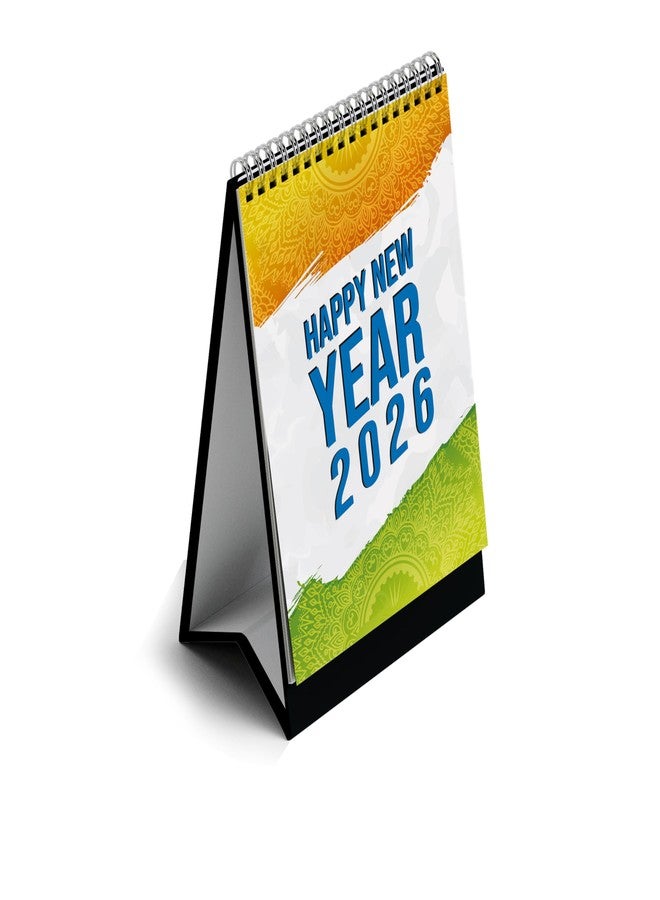 ShopMantra تقويم مكتبي قائم من شوب مانترا لعام 2026 | تقويم مكتبي لعام 2026 | تقويم طاولة لعام 2026 | تقويم منزلي ومكتبي لعام 2026 | تقويم مكتبي مزخرف بالزهور لعام 2026 (مقاس 5.5 × 9 بوصة) (مستوحى من المهرجانات الهندية) - Image 1