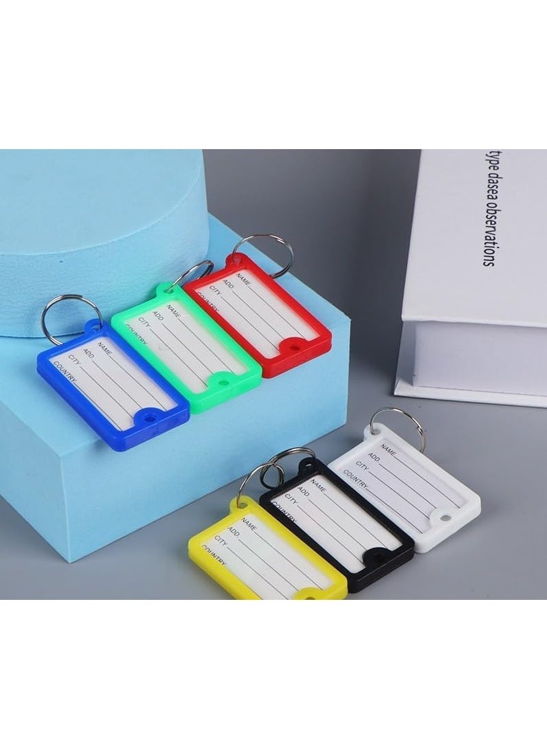 Rubik - Large Plastic Key Tags with Labels 30pcs Pack, Durable Key Rings with Labels For Keys Identification, Luggage, Hotels (Blue) - Image 1