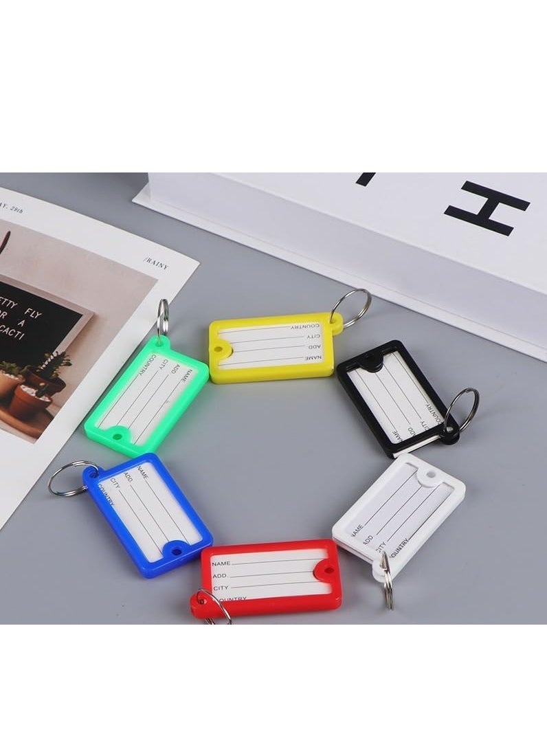 Rubik - Large Plastic Key Tags with Labels 30pcs Pack, Durable Key Rings with Labels For Keys Identification, Luggage, Hotels (Blue) - Image 1
