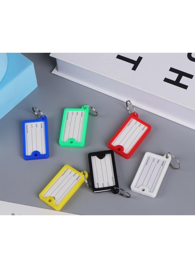 Rubik - Large Plastic Key Tags with Labels 30pcs Pack, Durable Key Rings with Labels For Keys Identification, Luggage, Hotels (Blue) - Image 1
