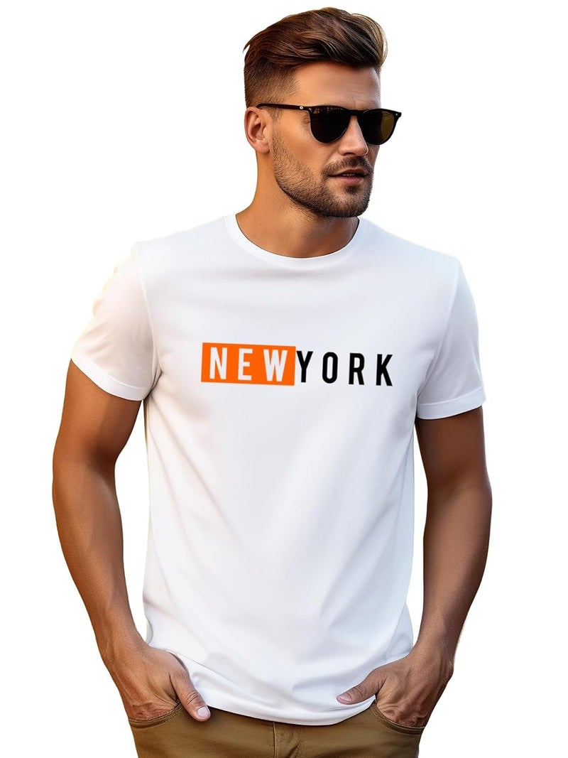 Adro Men's Printed T-Shirt - 100% Cotton Graphic Tee with New York Design - Image 4
