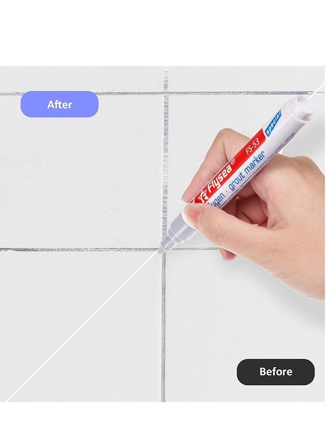 6 قطع أقلام إصلاح جراوت البلاط، أقلام فضية لتجديد خطوط الجراوت في الجدران والأرضيات - Image 4