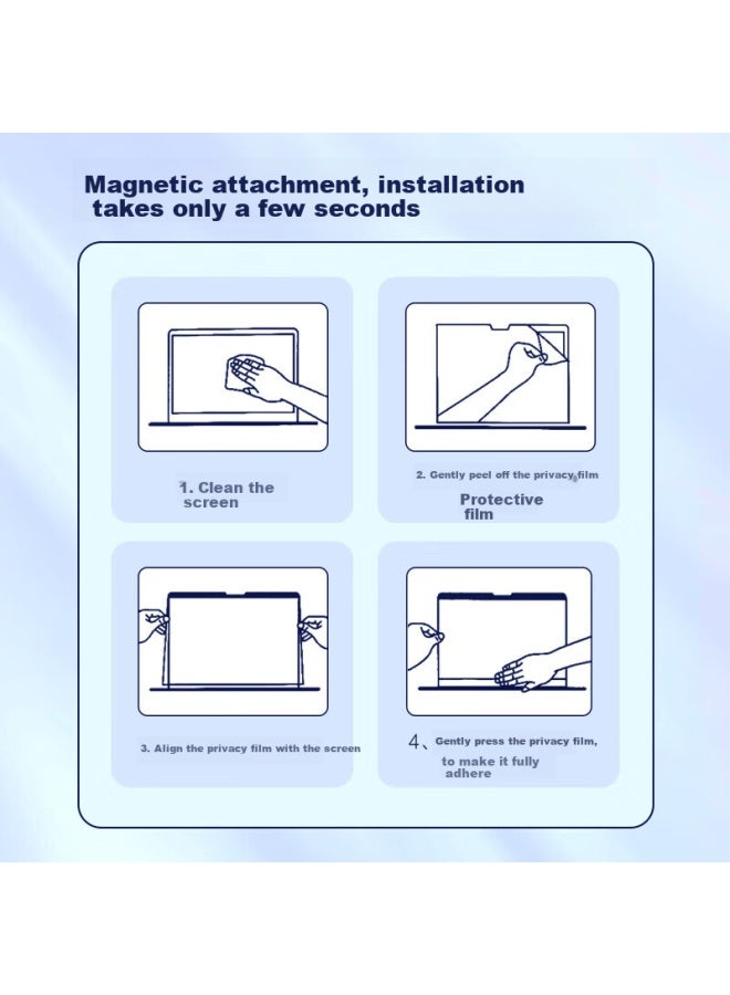 Aigo Magnetic Privacy Screen Protector For Apple Macbook Pro/air 13.6-inch Laptop, Anti-spy, Easy To Apply, Scratch-resistant Screen Film - Image 4