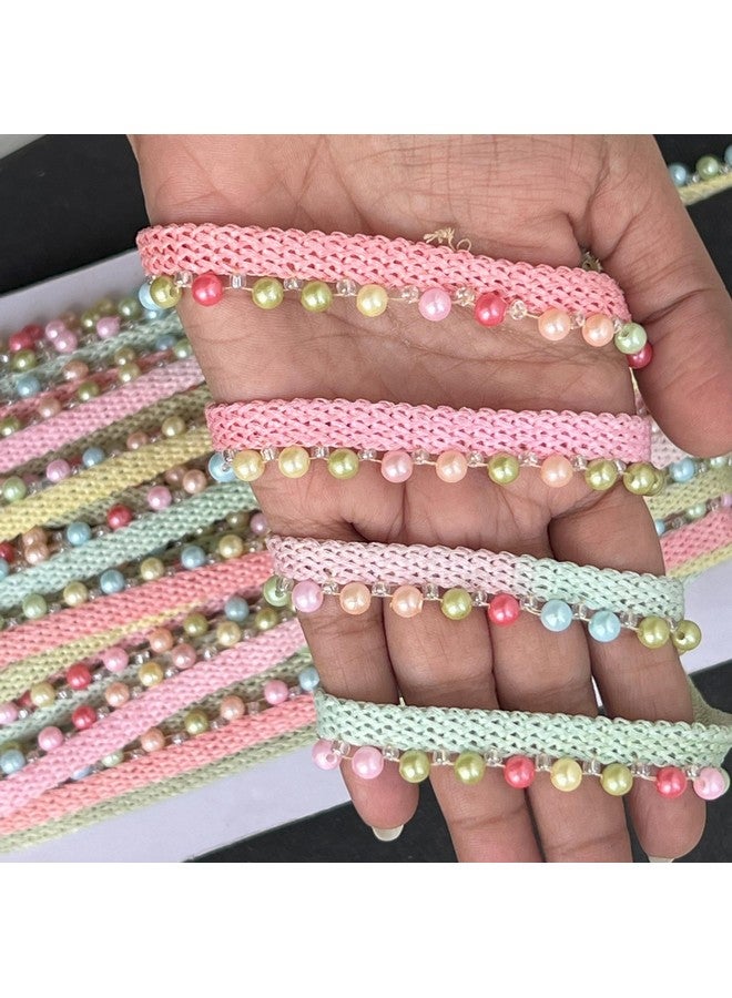 KAVYA FASHION Lace for Saree Border Finetage for Dresses, Sarees, Lehenga, Suits, Blouses, Dupatta, Chunri and Craft (9 Meters) (Bead@Multipearl) - Image 1