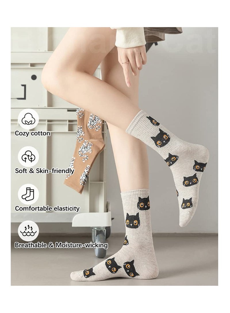 Trendy Women's Adroable Cotton Crew Socks Fun Above Ankle for Any Occasion Best Holiday Gift Ideas - Image 5