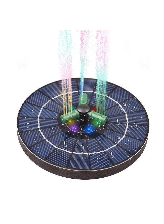 Generic 4W Colorful Solar Fountain Pump With 360°Rotatable Nozzle RGB LED Light Solar Water Pump With Battery Free Standing Auto-Shut off Circle Fountain for Bird Bath Garden Small Pond  - Image 1