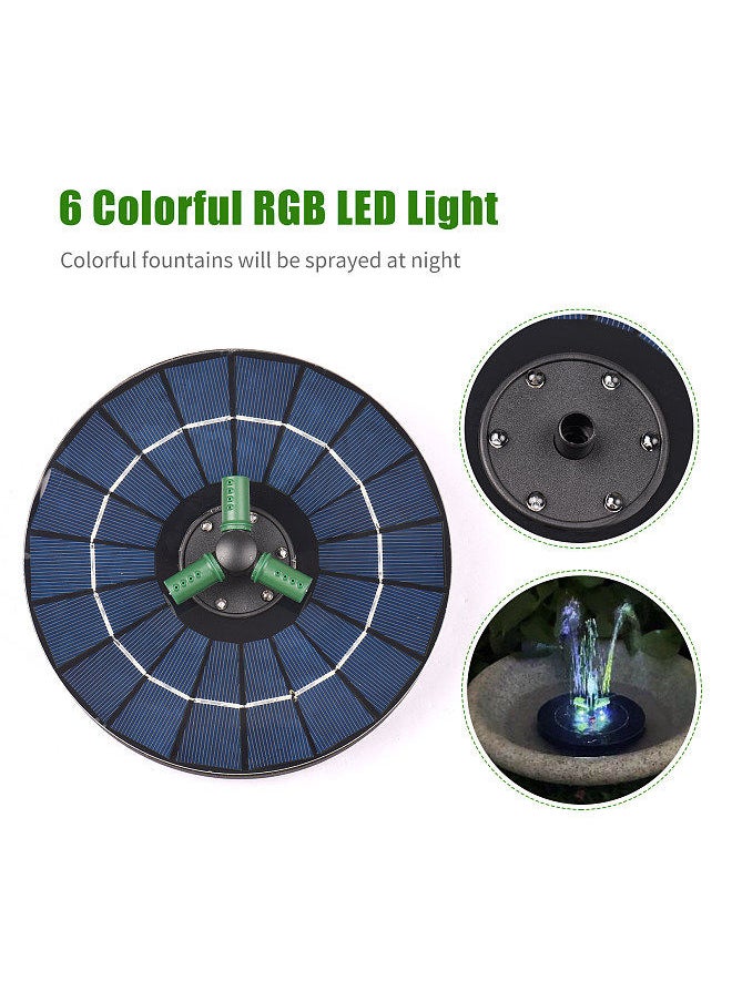 Generic 4W Colorful Solar Fountain Pump With 360°Rotatable Nozzle RGB LED Light Solar Water Pump With Battery Free Standing Auto-Shut off Circle Fountain for Bird Bath Garden Small Pond  - Image 3