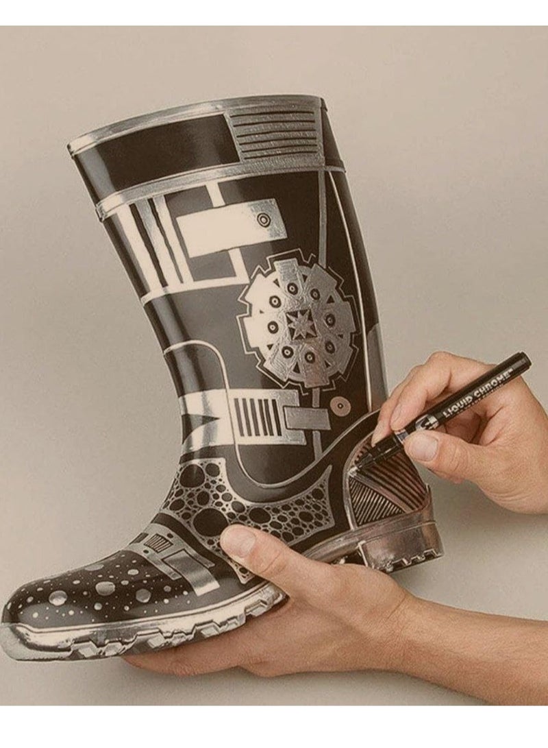 قلم تحديد كروم مقاوم للماء وعالي اللمعان، لوازم DIY، قلم طلاء كروم سائل - Image 3