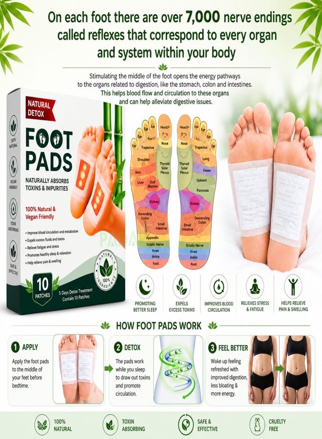 PADAR Herbal Detox Foot Pads (Pack of 50) | Natural Bamboo Vinegar Foot Patch for Relaxation & Sleep Support | Gentle Herbal Ingredients for Daily Wellness, Foot Care & Comfort | Easy Overnight Use - Image 3
