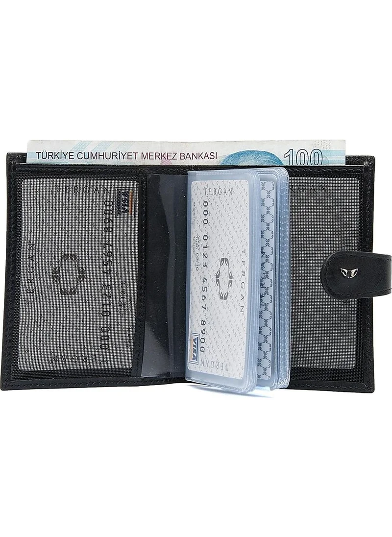 Tergan Black Leather Credit Card Holder 01323B06
