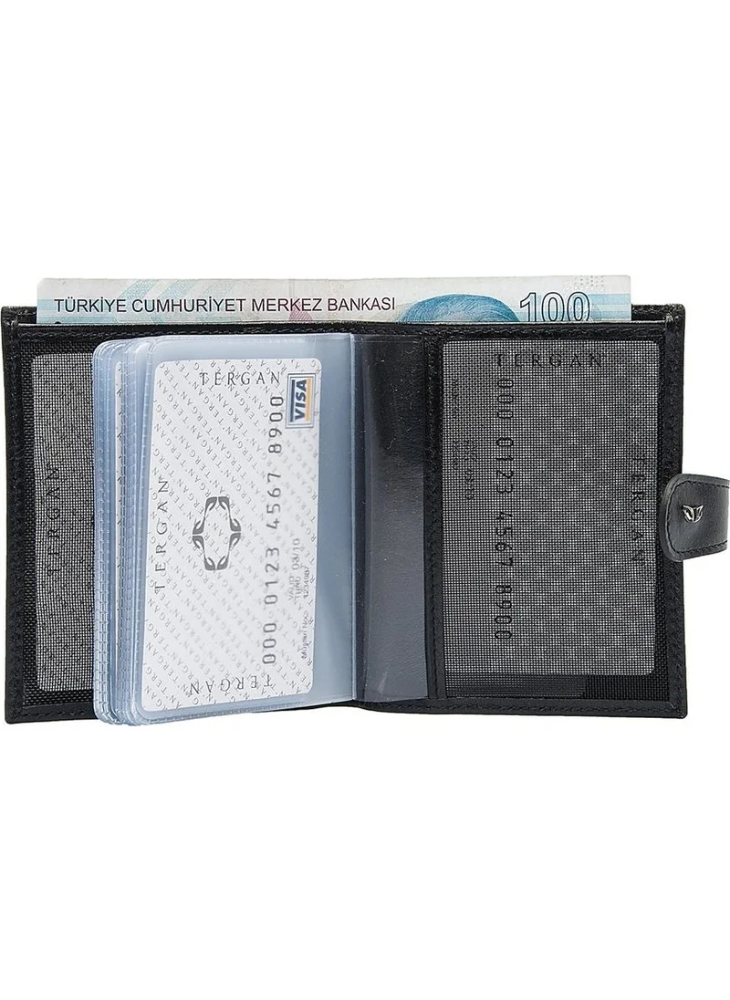 Tergan Black Leather Credit Card Holder 01323B06