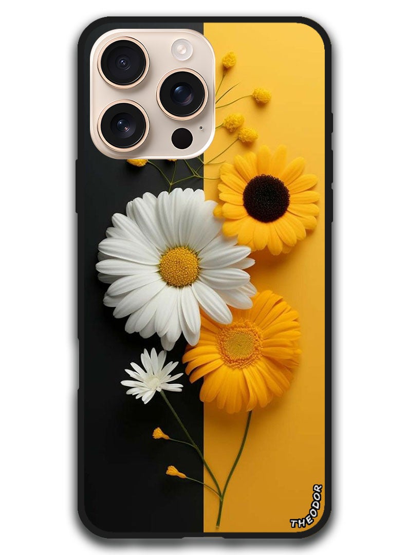 Theodor Protective Case Anti Scratch Shock Proof Bumper Cover For iPhone 16 Pro (6.3)-inch Flowers 2 - Image 1