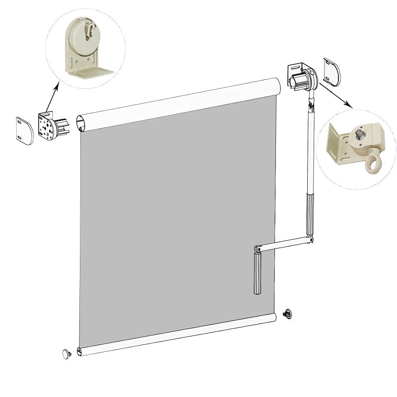 Lihopefe Universal Replacement Installation Accessories for Indoor/Outdoor Sunshade and Roller Blinds(Crodless Bracket) - Image 3