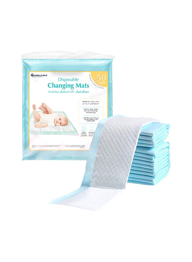 Bumble & Bird Disposable Baby Changing Mat Pack Of 50 Blue - Image 1