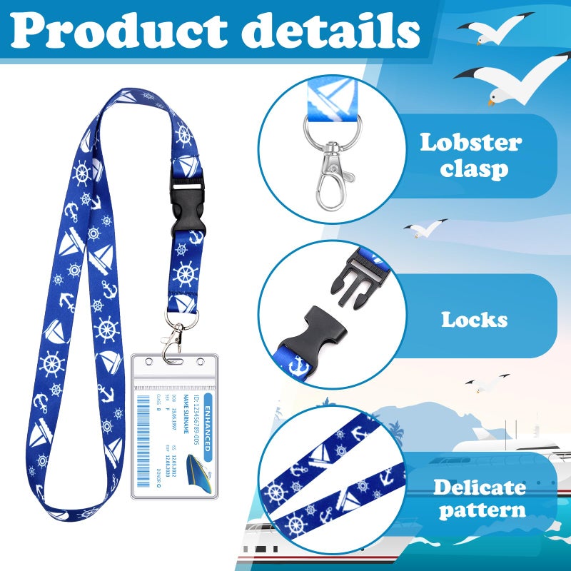 HONSIO 6 Pack Cruise Lanyard for Ship Cards Detachable Lanyards with Waterproof ID Badge Holder, 2026 Cruise Essentials Accessories - Image 3