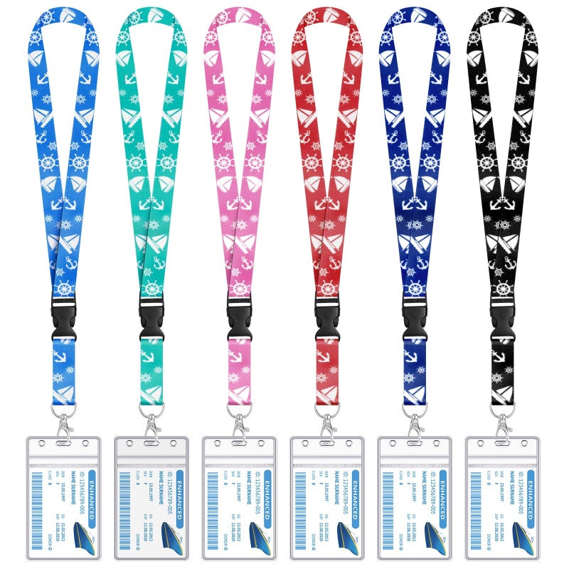 HONSIO 6 Pack Cruise Lanyard for Ship Cards Detachable Lanyards with Waterproof ID Badge Holder, 2026 Cruise Essentials Accessories - Image 1