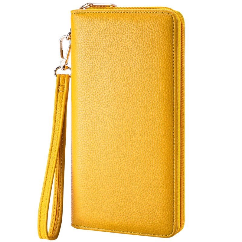 Chelmon Women's Vegan Clutch Wallet with Zip, Hand Strap, Large Capacity - Image 1