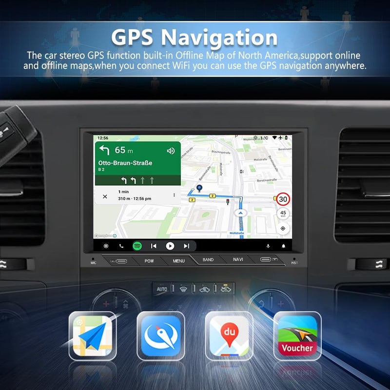 Vratzn Car Stereo for Chevy Silverado GMC Sierra Yukon 2007-2013 Head Unit Radio CarPlay Android Auto with GPS Navigation Bluetooth Backup Camera - Image 4
