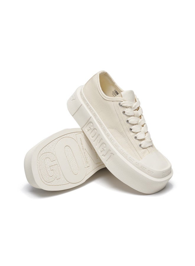 Gongji Ziyu Thick-soled Canvas Shoes Uni Casual Square-toe Comfortable Height-increasing Sneakers - Image 5