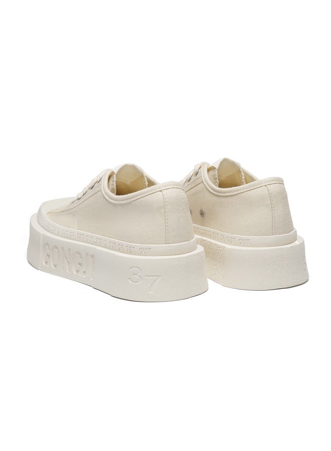 Gongji Ziyu Thick-soled Canvas Shoes Uni Casual Square-toe Comfortable Height-increasing Sneakers - Image 4