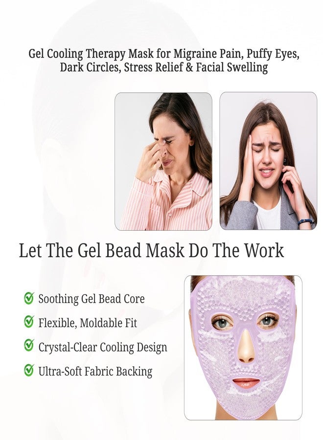 RarePicks Cold Full Face & Eye Gel Mask | Ice FacePack Reduce Puff | Helps Reduce Puffiness, Dark Circles & Facial Stress | Reusable Face Spa Mask for Women | Home Spa Skin Care Tool (Purple) - Image 5