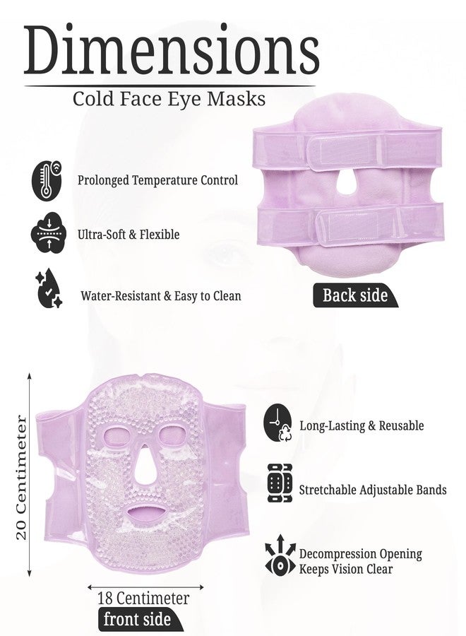 RarePicks Cold Full Face & Eye Gel Mask | Ice FacePack Reduce Puff | Helps Reduce Puffiness, Dark Circles & Facial Stress | Reusable Face Spa Mask for Women | Home Spa Skin Care Tool (Purple) - Image 2