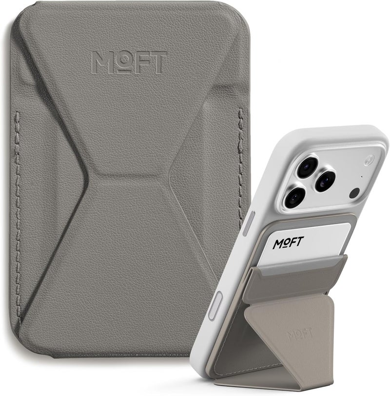 MOFT Magnetic Wallet Stand Compatible with iPhone 17/16/15/14/13/12 Series, Angle Adjustment & Magsafe Compatible MOVAS Phone Stand, Taupe - Image 1