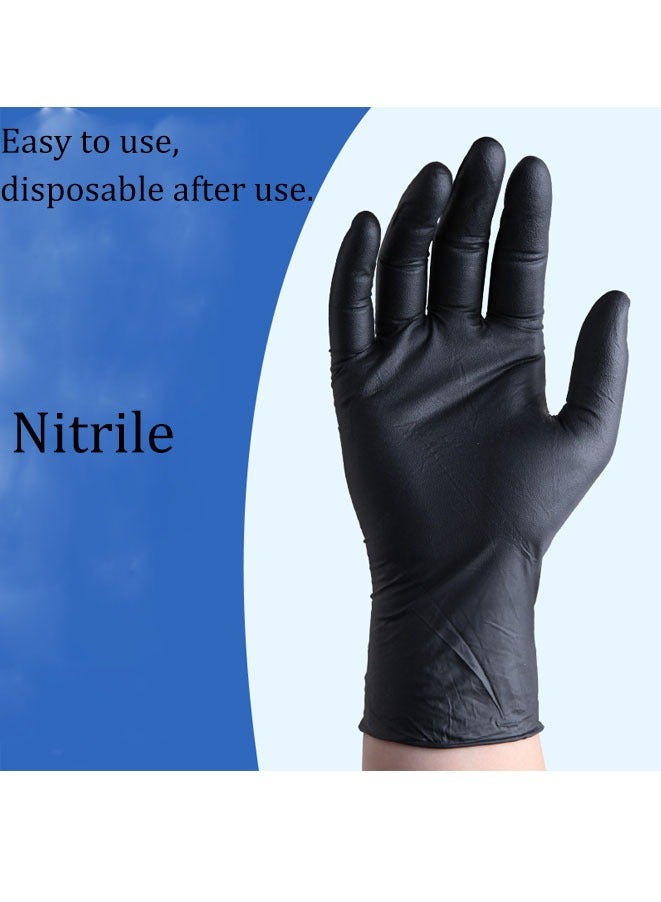 Muyixin 100 Pieces Disposable Black Nitrile Gloves For Household Cleaning Work Safety Gardening Gloves Kitchen Tools - L - Image 4