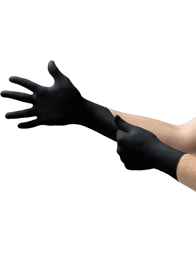 Muyixin 100 Pieces Disposable Black Nitrile Gloves For Household Cleaning Work Safety Gardening Gloves Kitchen Tools - L - Image 2