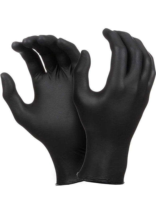 Muyixin 100 Pieces Disposable Black Nitrile Gloves For Household Cleaning Work Safety Gardening Gloves Kitchen Tools - L - Image 1