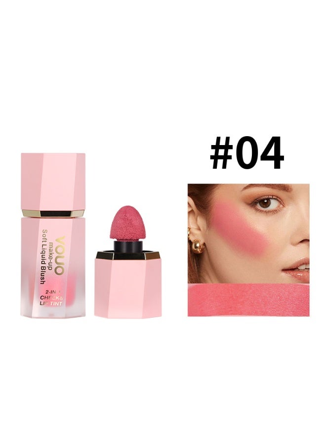 أحمر خدود سائل للشفاه والخدود، طرف إسفنجي، قلم أحمر خدود سائل مطفي لشد البشرة - Image 2