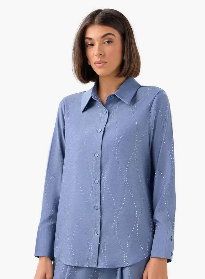 Splash FAV Shirt with Embellishment and Long Sleeves