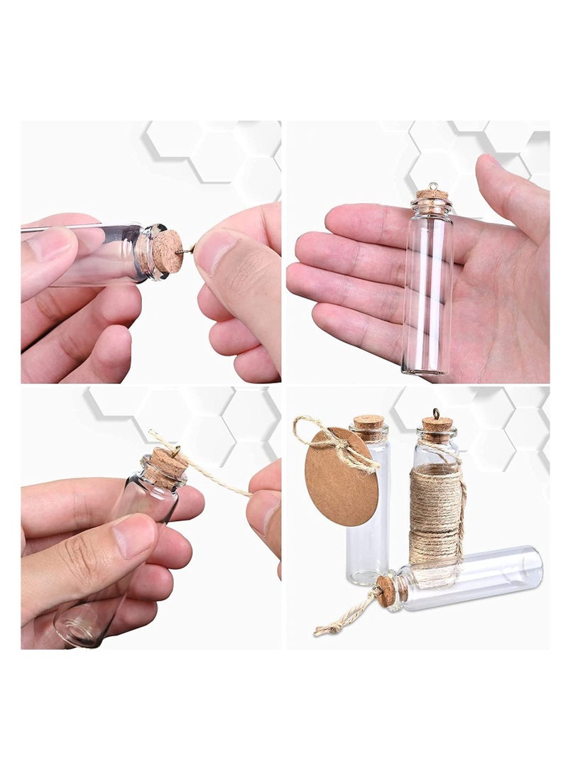 Excefore - 40pcs 20ml Small Glass Bottles with Corks, Jar Cork Lid, Mini Clear Tags and Strings for DIY Art Crafts Storage, Vials Wedding Favors Stoppers,Tiny Jars Craft Storage - Image 1