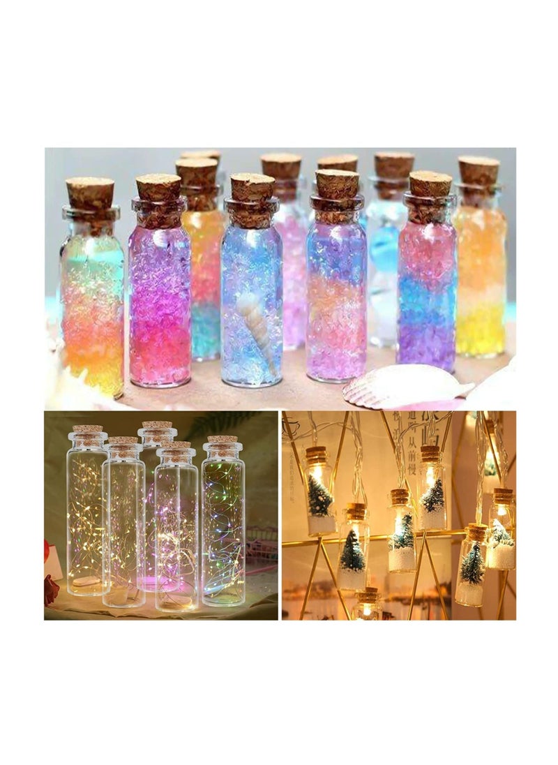 Excefore - 40pcs 20ml Small Glass Bottles with Corks, Jar Cork Lid, Mini Clear Tags and Strings for DIY Art Crafts Storage, Vials Wedding Favors Stoppers,Tiny Jars Craft Storage - Image 1