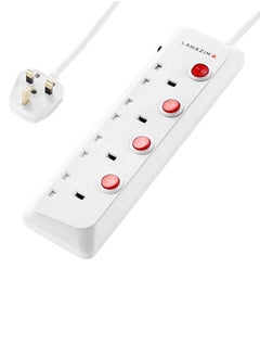 4 Sockets - 3 Meters - Individual Port On/Off Buttons