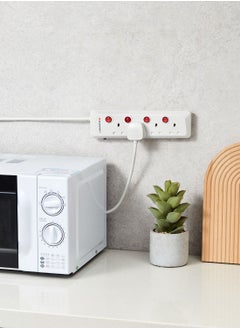 LAWAZIM 4-Way Extension Cable with Individual Port On/Off Switch - 3 meter - Multi-Socket Power Strip with Surge Protector, Overload Protection, Safety Shutters, and UK Plug - Ideal for Home, Office, School, and Kitchen Appliances  - Image 4