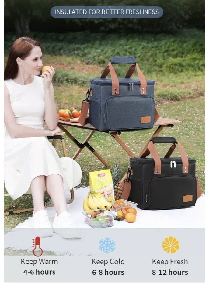Outdoor Lunch Bag 16L Thermal Insulation Leak-Proof Portable Meal Box Car Carrier Ice Pack Insulated Cooler Bag for Camp Picnic - Image 3