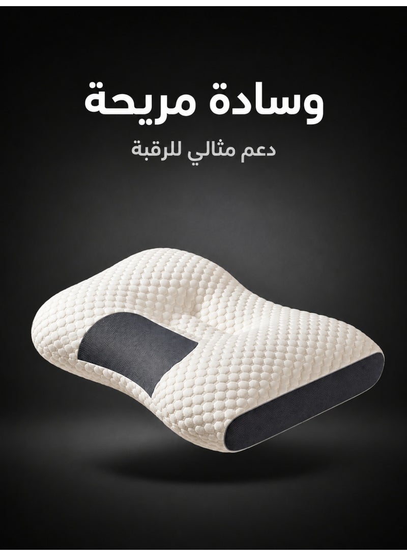 Anti-bacterial Cervical Spine Massage Pillow - 48x74cm High Neck Support Pillow for Sleeping, 3D Zone Design Mesh Breathable Bed Pillow for Neck Pain Relief - Image 1