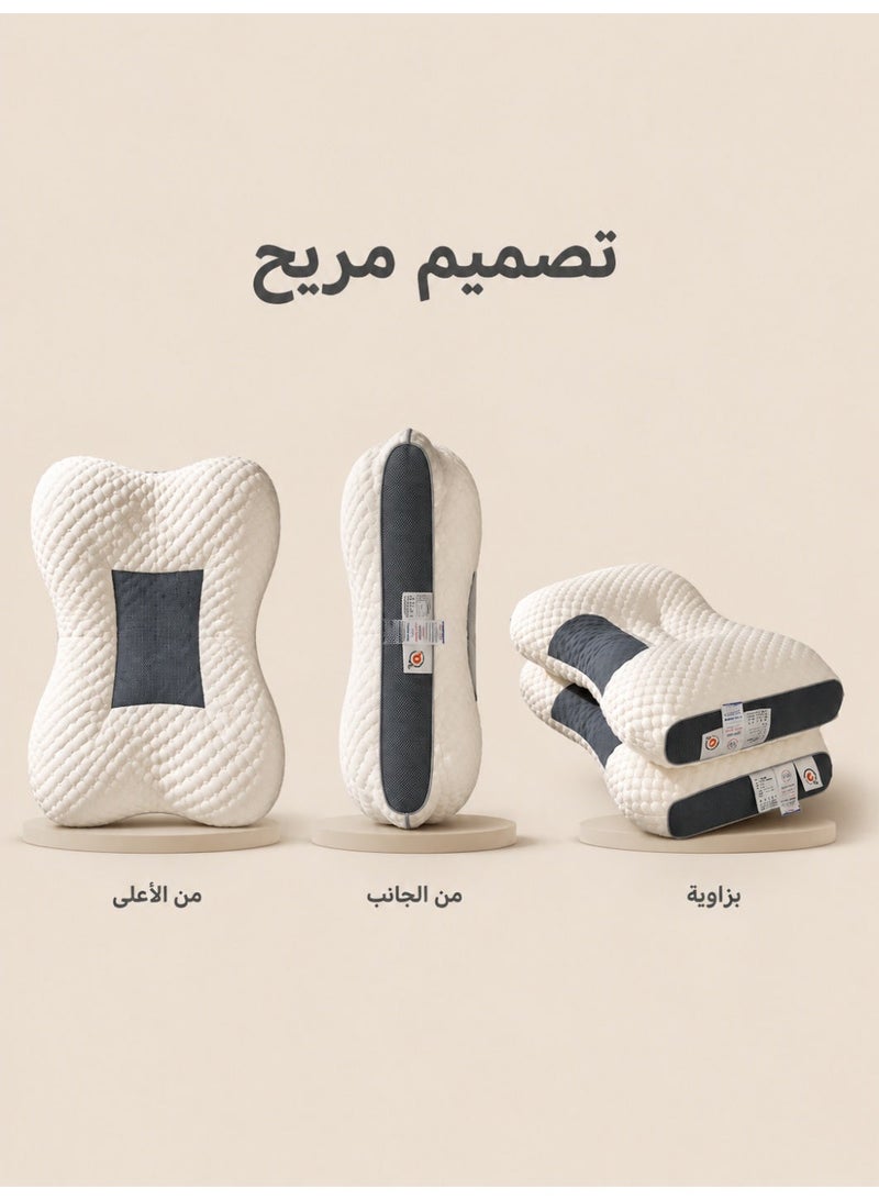 Anti-bacterial Cervical Spine Massage Pillow - 48x74cm High Neck Support Pillow for Sleeping, 3D Zone Design Mesh Breathable Bed Pillow for Neck Pain Relief - Image 2