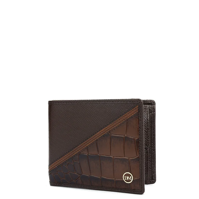 Da Milano brown Brown Bifold Leather Mens Wallet for Men | Best Price UAE
