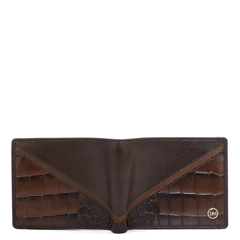 Da Milano brown Brown Bifold Leather Mens Wallet for Men | Best Price UAE